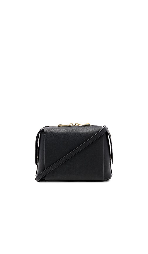 black structured crossbody bag