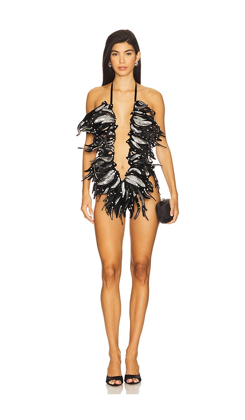 The Dolls House Liza Romper In Black
