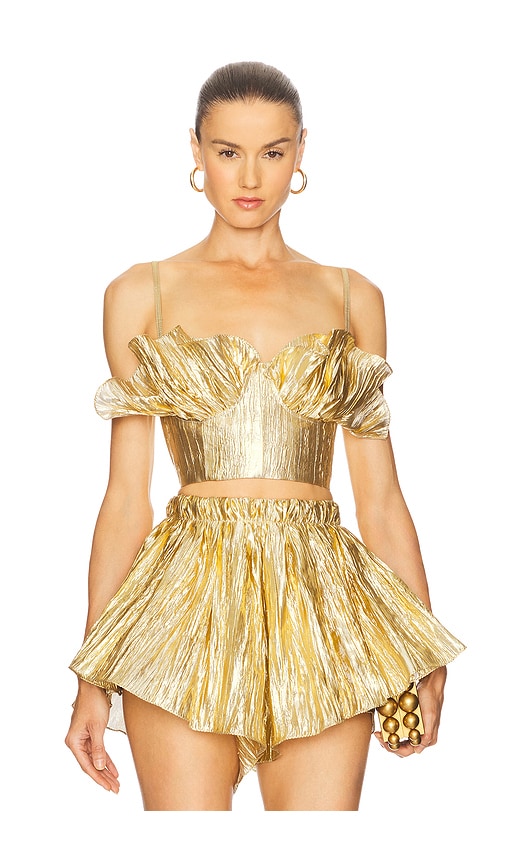 Shelby Corset Top in Metallic Gold. - size S (also in L, M)