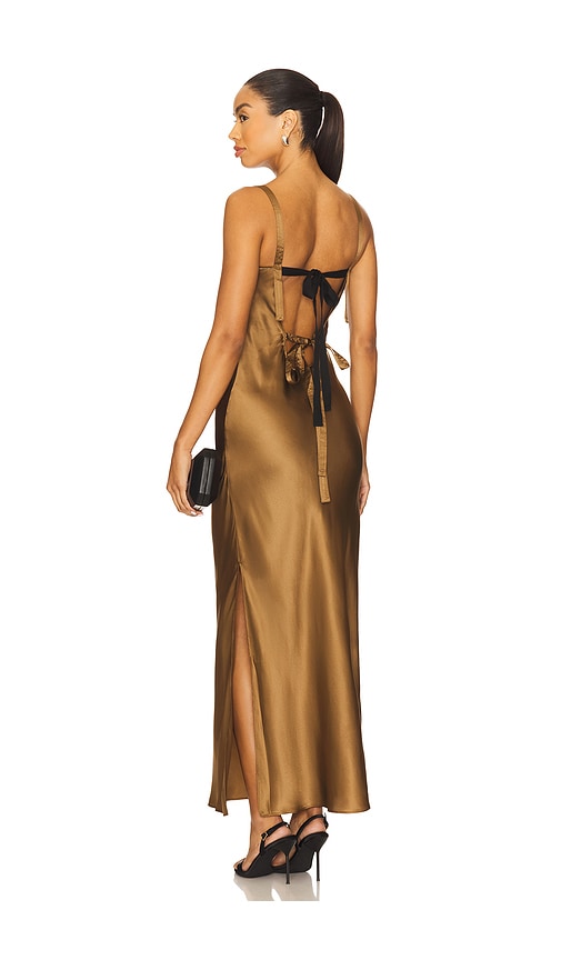 emerald green satin dress long sleeve V Neck Prom Dress in Emerald Green with Long Sleeves main image 1
