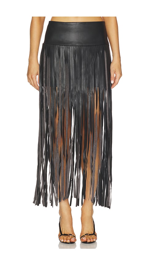 The Garment Brooklyn Fringe Skirt in Black