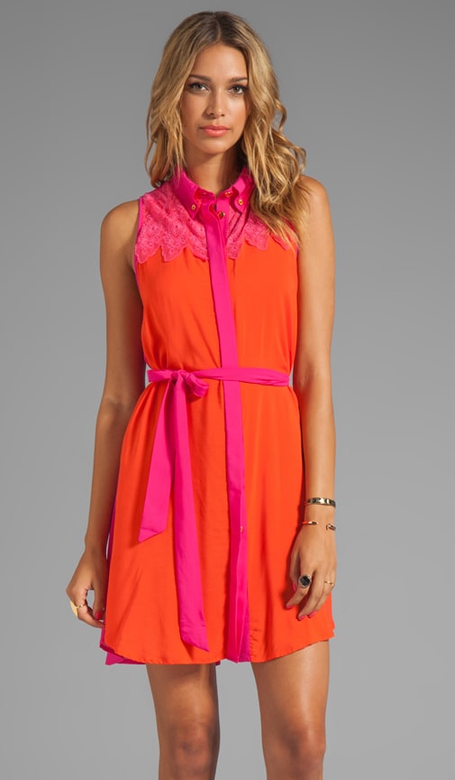 pink orange dress