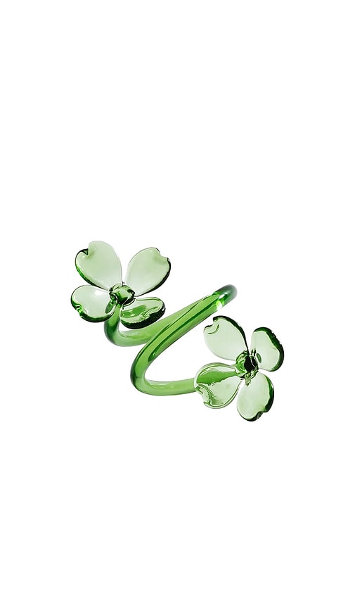 The Favorites Botanica Glass Flower Napkin Rings Set Of 4 en Green 61 €