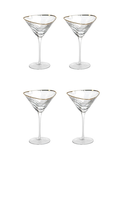 The Favorites Aperitivo Triangular Martini Glasses Set Of 4 In Transparent