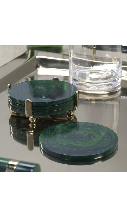 The Favorites Spiga Set Of 4 Coasters On Stand In Multi