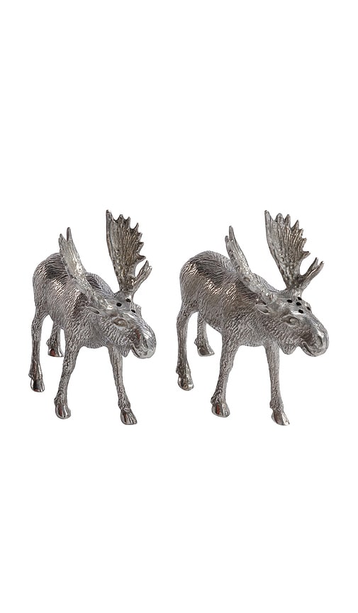 The Favorites St. Anton Pewter Moose Salt & Pepper Shakers In Gray