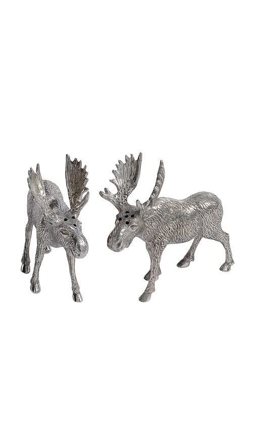 The Favorites St. Anton Pewter Moose Salt & Pepper Shakers In Gray
