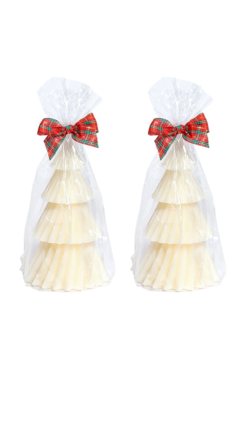 The Favorites Twinkle Tree Candle Set Of 2 In White