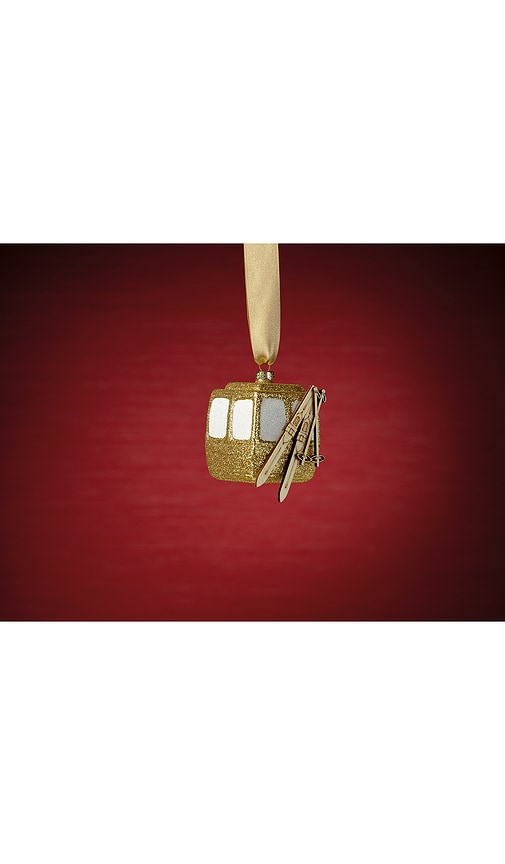 The Favorites Golden Gondola With Skis Ornament In Gold