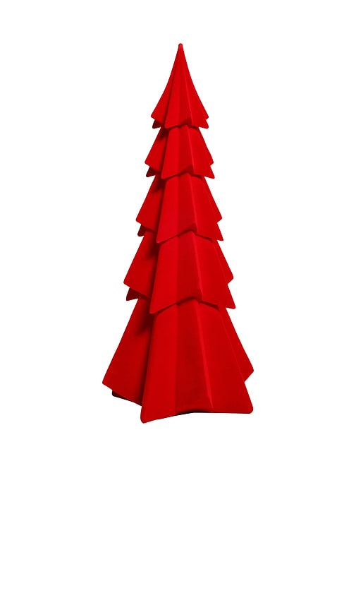 The Favorites Small Flocked Decorative Tree In Red