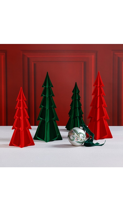 The Favorites Small Flocked Decorative Tree In Red