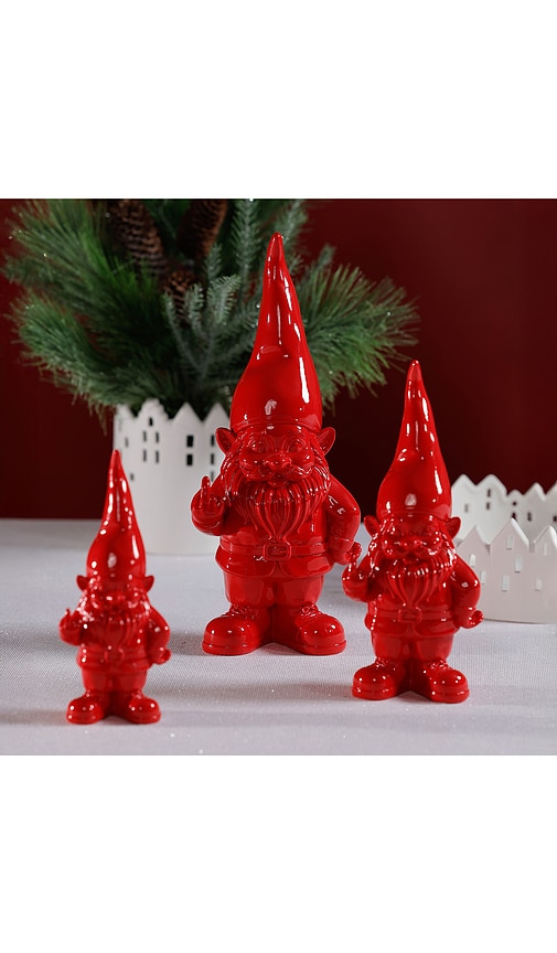 The Favorites Gnome Giving Middle Finger In Red