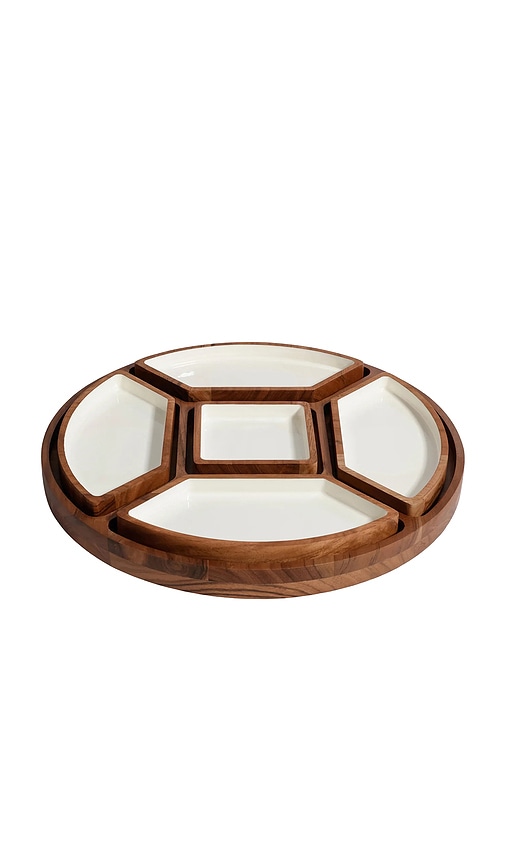 Lazy Susan With 5 Condiment Sections