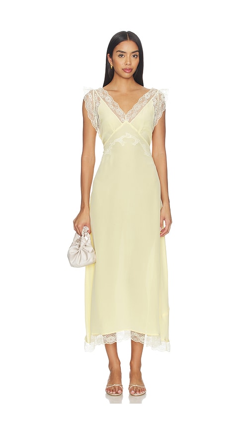 Tanner Fletcher Irene Lace Trim Midi Dress