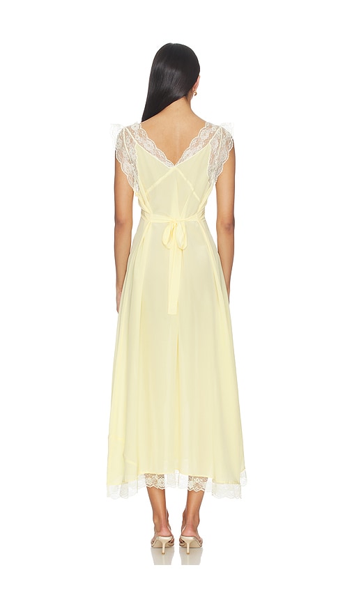  Tanner Fletcher Kleid Irene Lace Trim Midi In Yellow. Größe S. Also In M, L. 