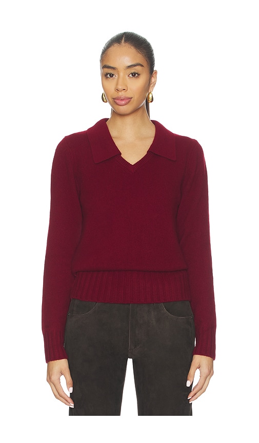 Tanner Fletcher Martin Removable Collar Sweater In Burgundy