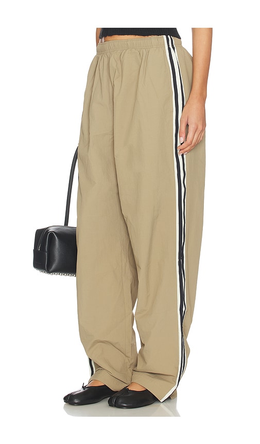 Tanner Fletcher Wilbur Stripe Windbreaker Pant In Brown