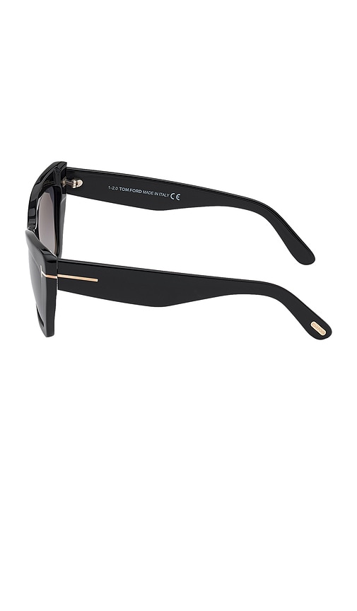 Shop Tom Ford Wyatt Sunglasses In Shiny Black & Gradient Smoke Lens