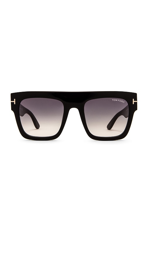 Shop Tom Ford Renee Sunglasses In Shiny Black & Gradient Smoke Lens