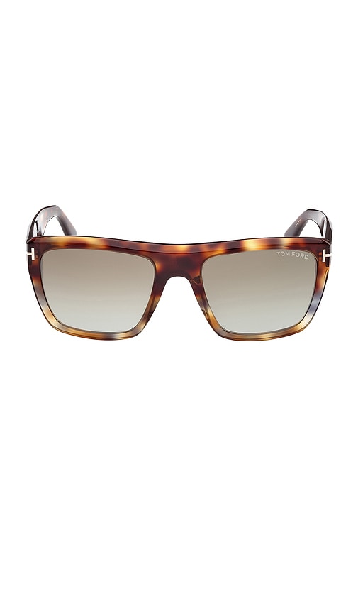 Shop Tom Ford Alberto Sunglasses In Shiny Vintage Grey Havana & Brown