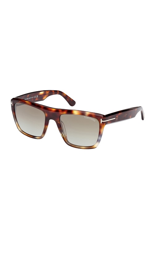 Shop Tom Ford Alberto Sunglasses In Shiny Vintage Grey Havana & Brown