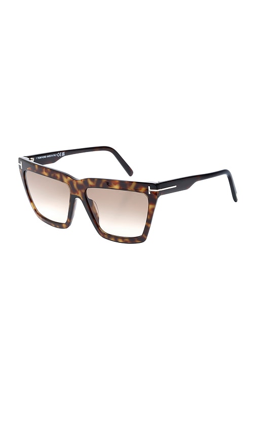 Shop Tom Ford Eden Sunglasses In Shiny Dark Havana