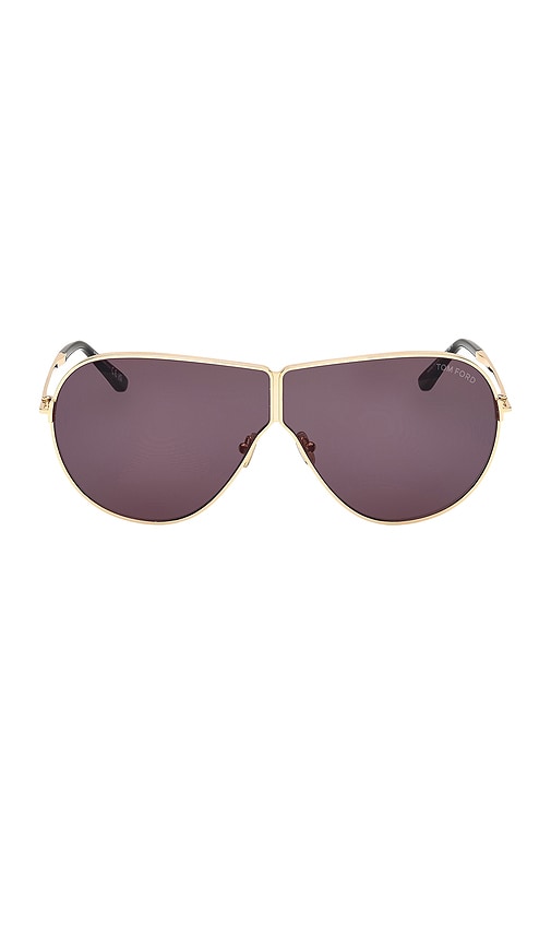 Shop Tom Ford Keating Sunglasses In Shiny Deep Gold & Smoke