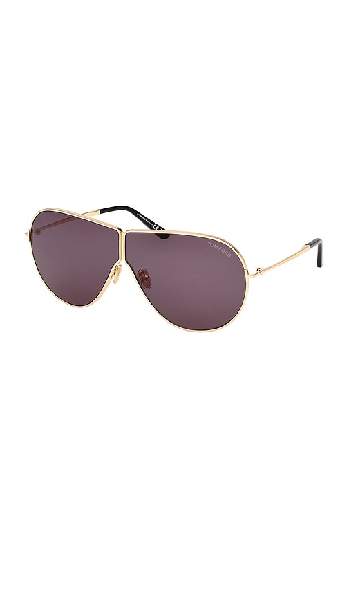 Shop Tom Ford Keating Sunglasses In Shiny Deep Gold & Smoke