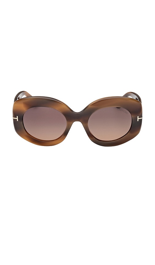 TOM FORD Claudette Sunglasses in Brown & Red