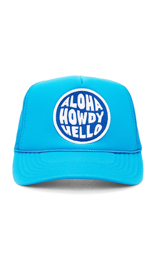 Friday Feelin Aloha Howdy Hello Hat in Blue