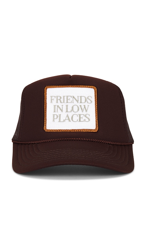 Friday Feelin Friends in Low Places Trucker Hat in Brown