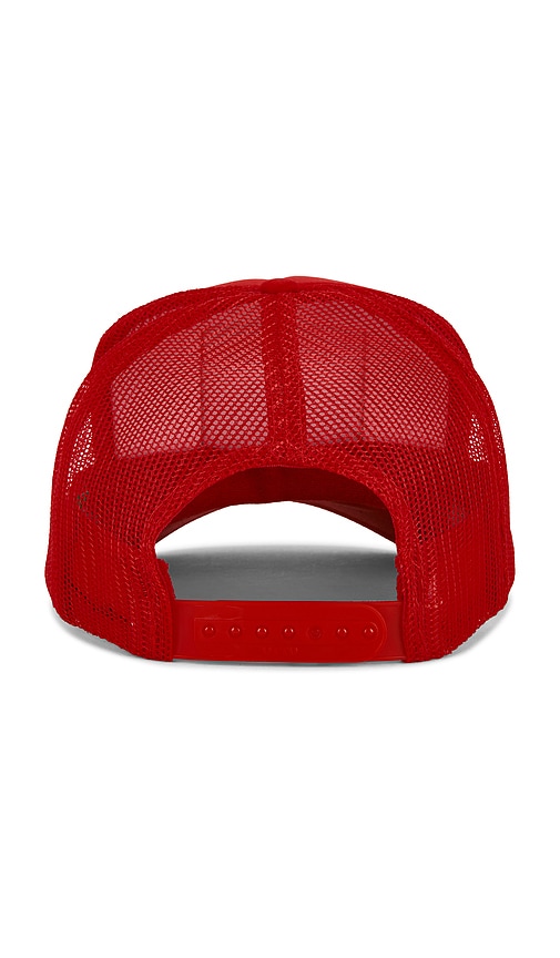  Friday Feelin Get Happy Outside Trucker Hat In Red. 