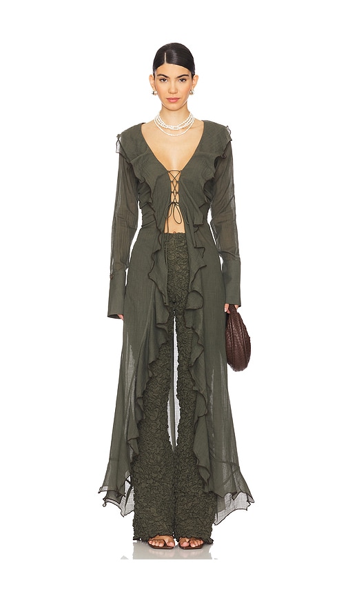 Shop Tg Botanical Marlie Dress In Olive