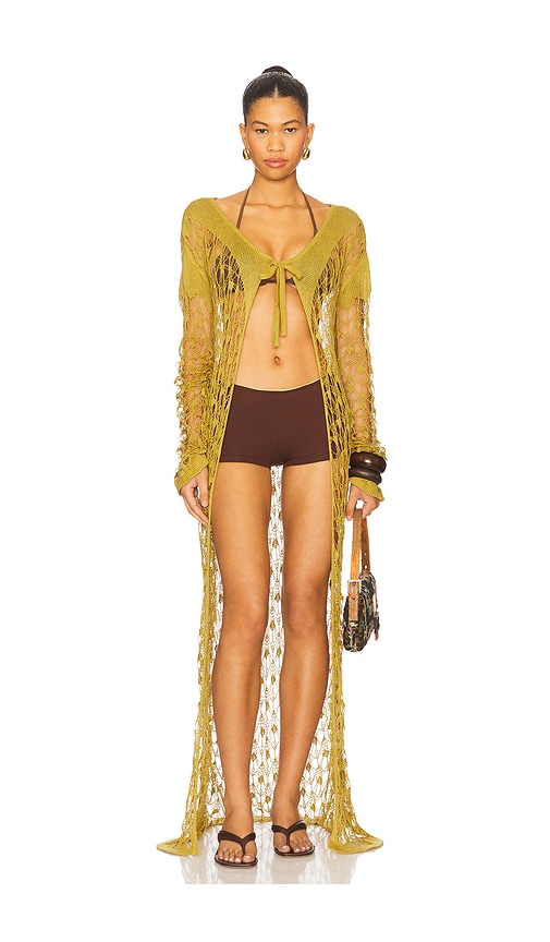 Tg Botanical Pauline Cardigan In Yellow