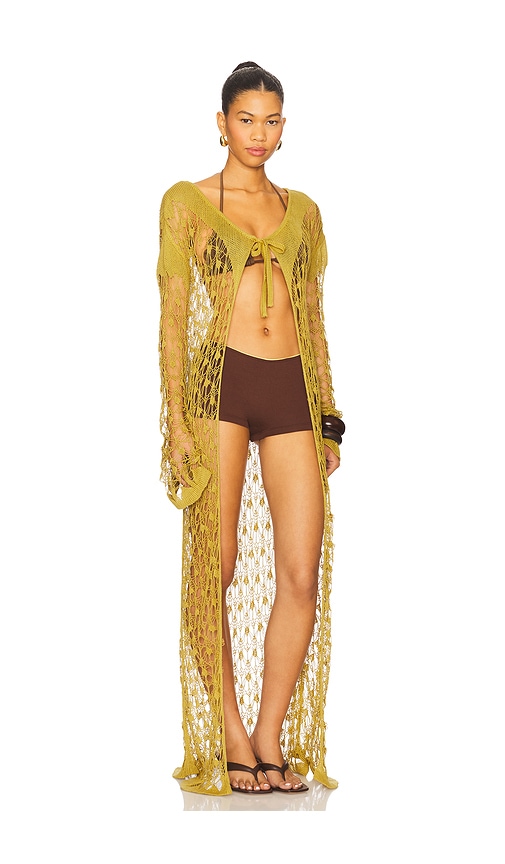 Tg Botanical Pauline Cardigan In Yellow