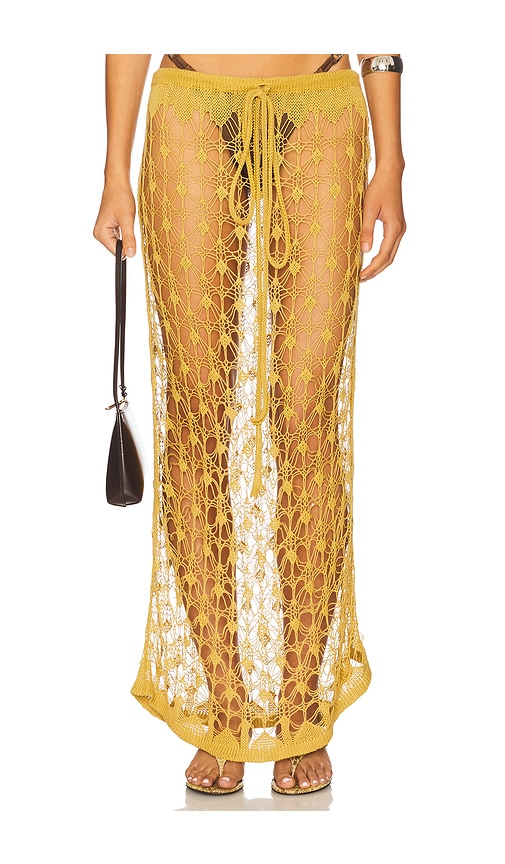 Tg Botanical Marsala Skirt In Yellow