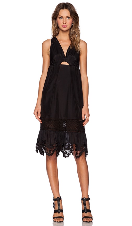 Thakoon Addition Crochet Inset Dress In Black Revolve Thakoon Crochet Inset Dress Addition