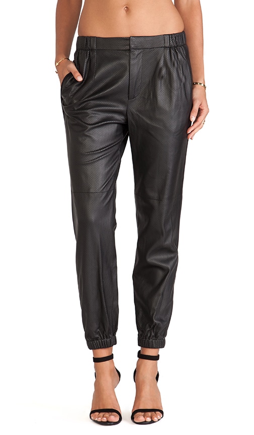 Perforated Leather Joggers