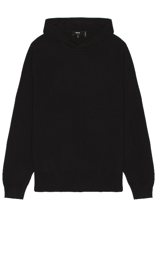 Theory Hilles Hood Cashmere in Black | REVOLVE
