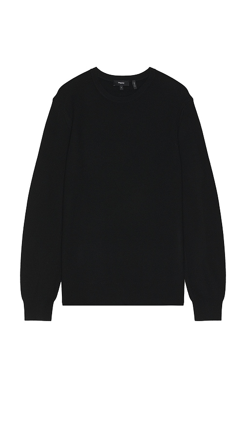 Shop Theory Honey Comb Crewneck Sweater In Black