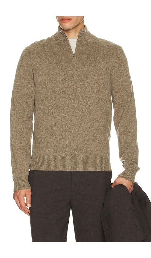 Theory Hilles Cashmere Quarter Zip Sweater