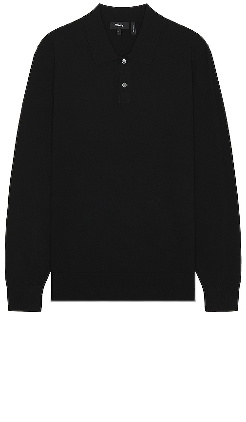 Shop Theory Goris Long Sleeve Polo In Black