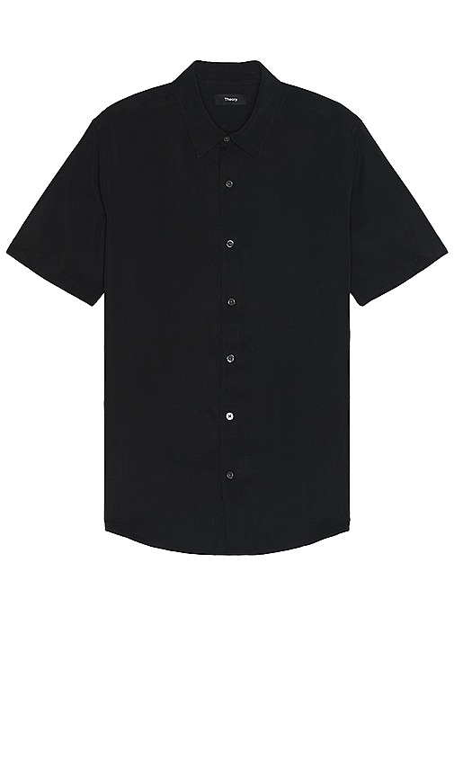 Shop Theory Irving Short Sleeve Shirt In 黑色