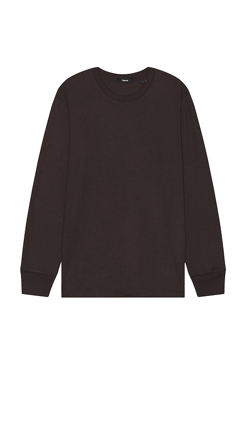 Shop Theory Essential Long Sleeve Tee In Brown