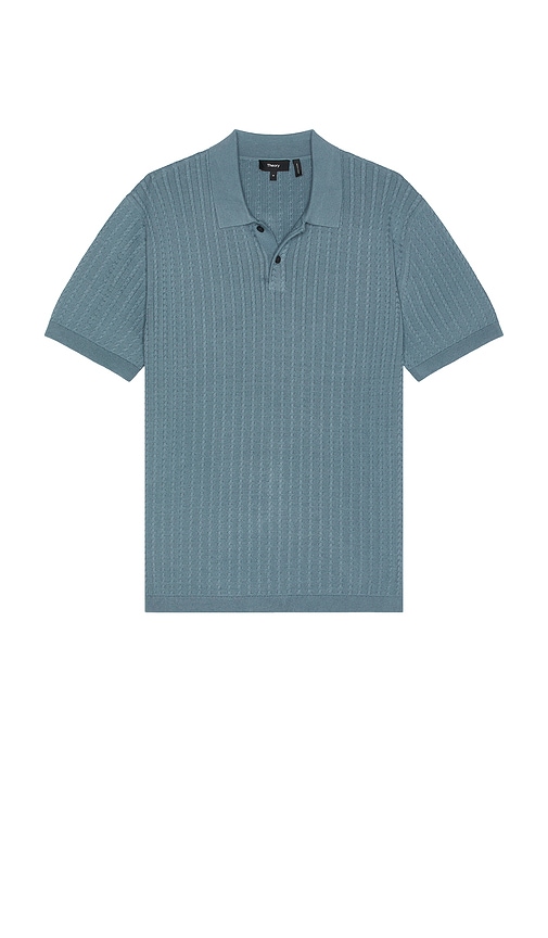 Ribbed Polo in Blue. - size XXL/2X (also in L, M, S, XL/1X)