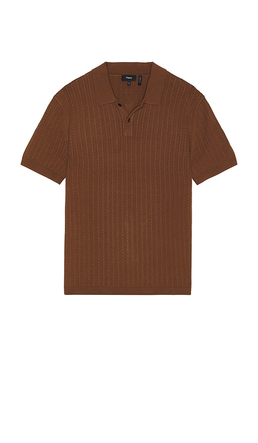 Ribbed Polo in Brown. - size XXL/2X (also in L, M, S, XL/1X)