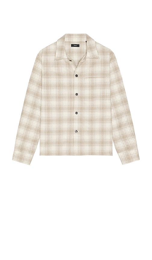 Light Textured Check Shirt in Brown. - size L (also in M, S, XL/1X, XXL/2X) - Theory - Modalova