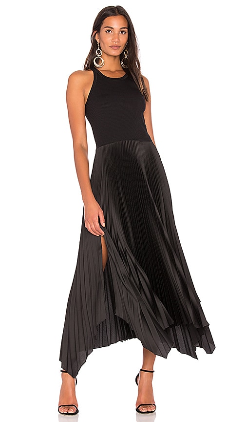 theory vinessi pleated maxi dress