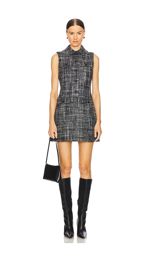 Shop Theory Collared Mini Dress In Black Multi