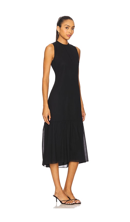 Tiered Tie Neck Dress in Black. - size 8 (also in 0, 00, 12, 2, 6)